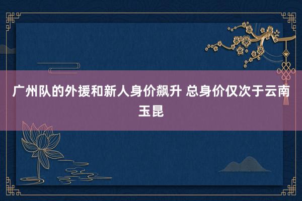 广州队的外援和新人身价飙升 总身价仅次于云南玉昆