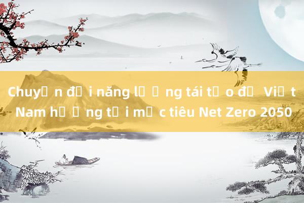 Chuyển đổi năng lượng tái tạo để Việt Nam hướng tới mục tiêu Net Zero 2050