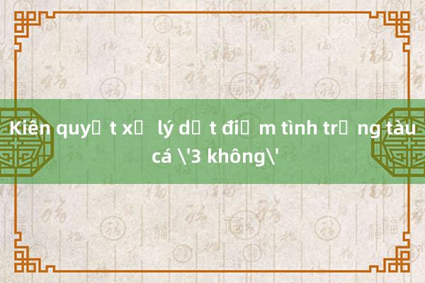 Kiên quyết xử lý dứt điểm tình trạng tàu cá '3 không'