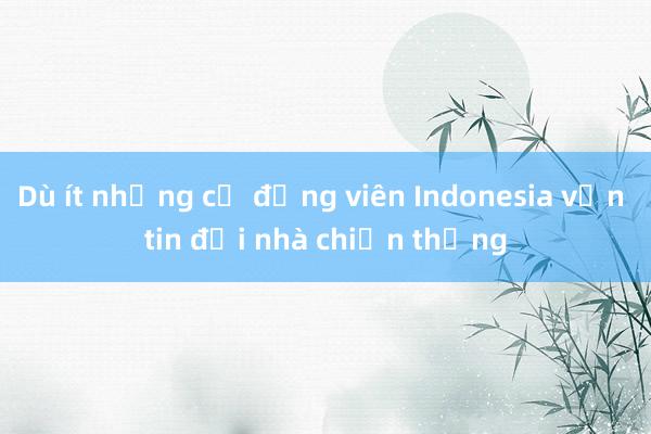 Dù ít nhưng cổ động viên Indonesia vẫn tin đội nhà chiến thắng