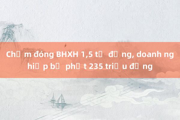 Chậm đóng BHXH 1，5 tỷ đồng， doanh nghiệp bị phạt 235 triệu đồng